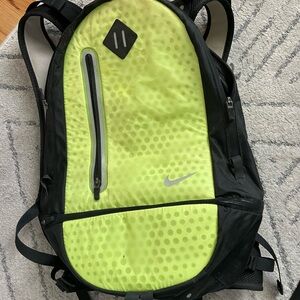 NIKE neon yellow running backpack
